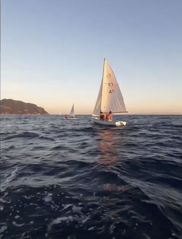 in mare al tramonto