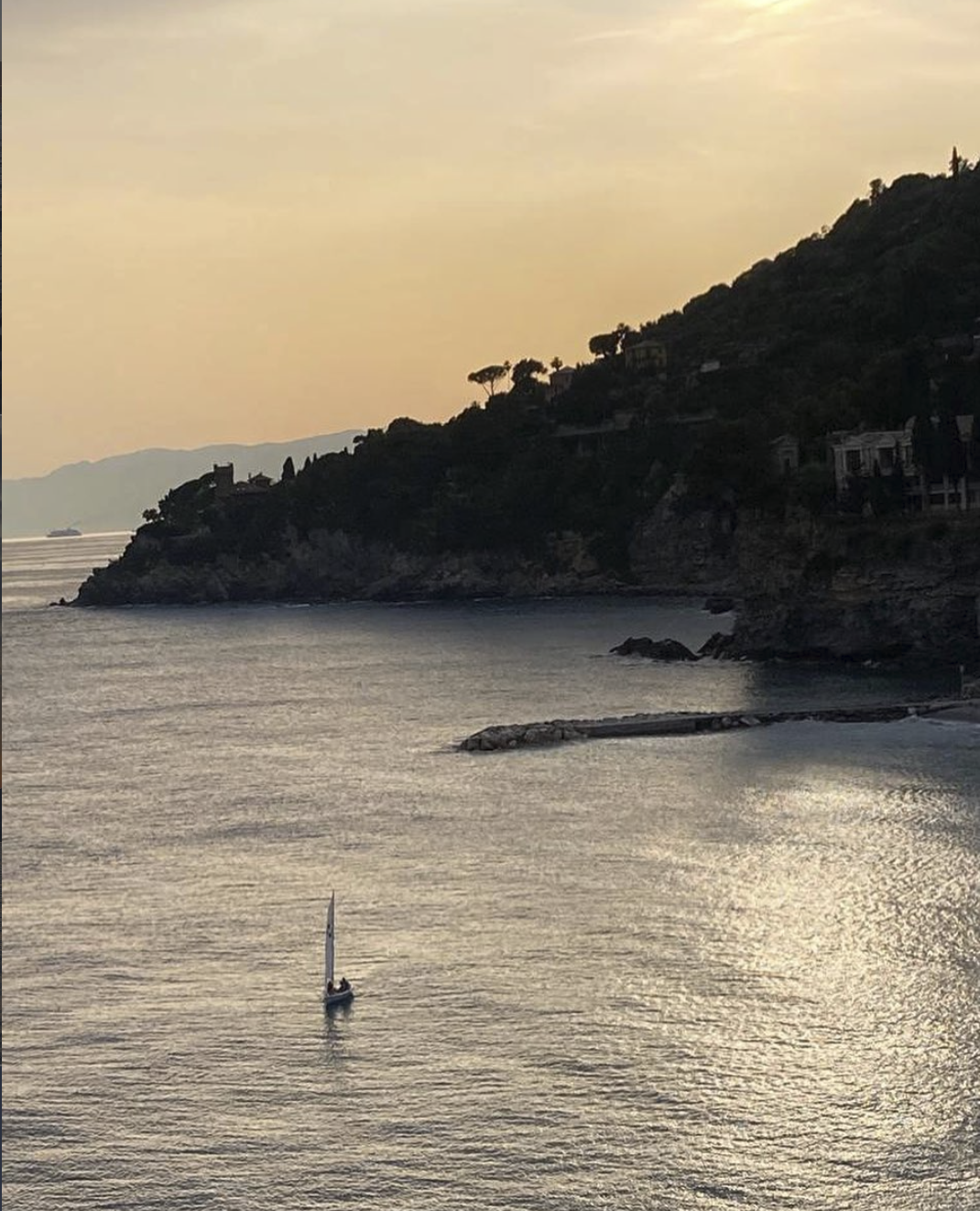 dall'alto al tramonto
